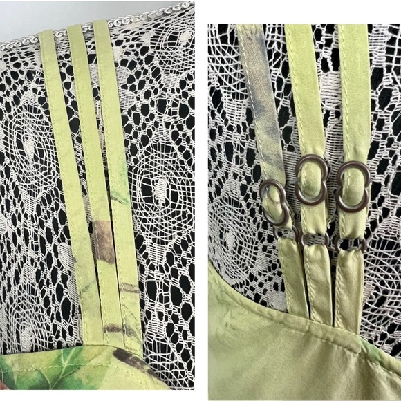 Rangoon chartreuse silk slip dress asymmetrical hem - Picture 3 of 16